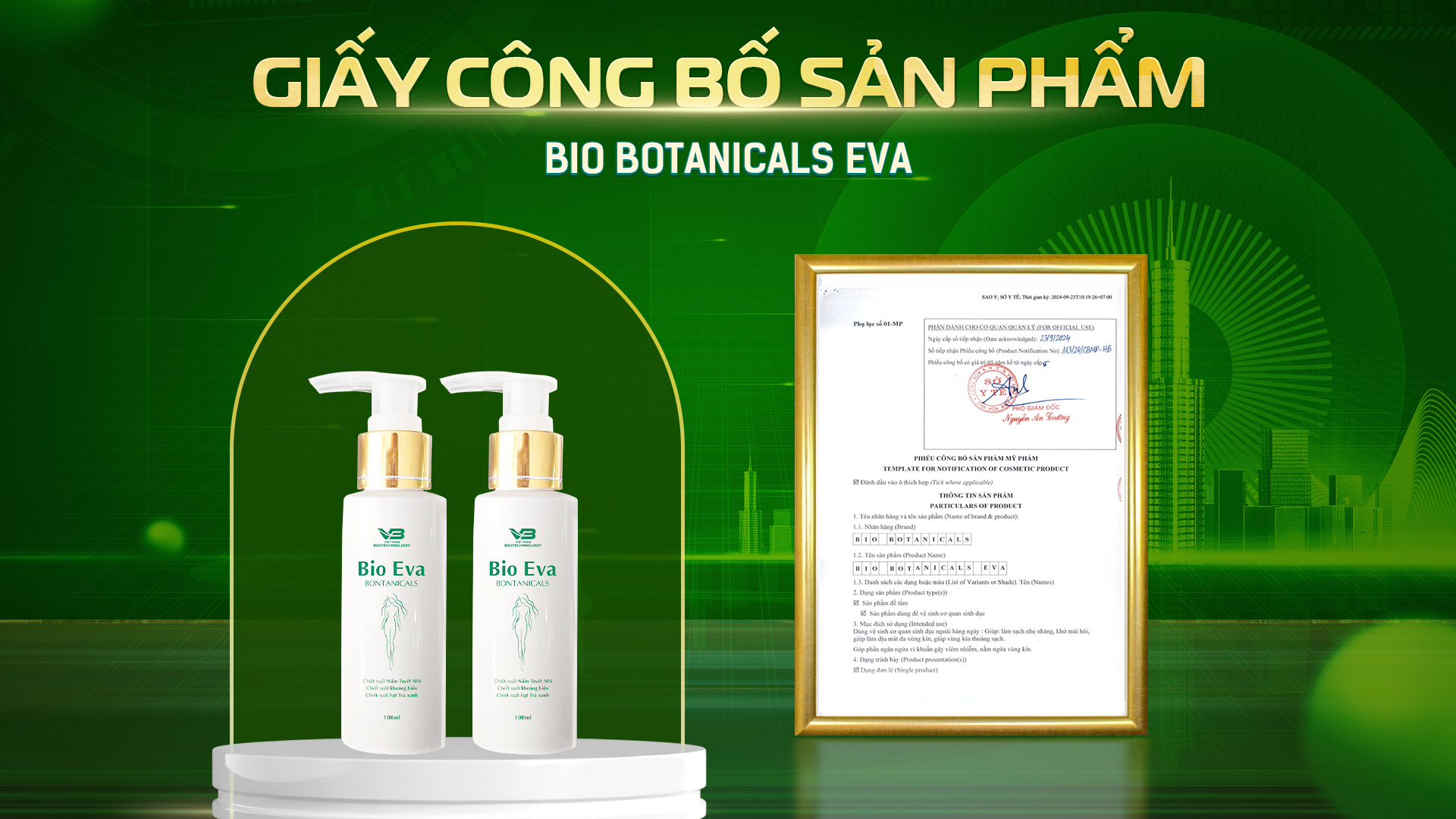 GIẤY CÔNG BỐ SẢN PHẨM