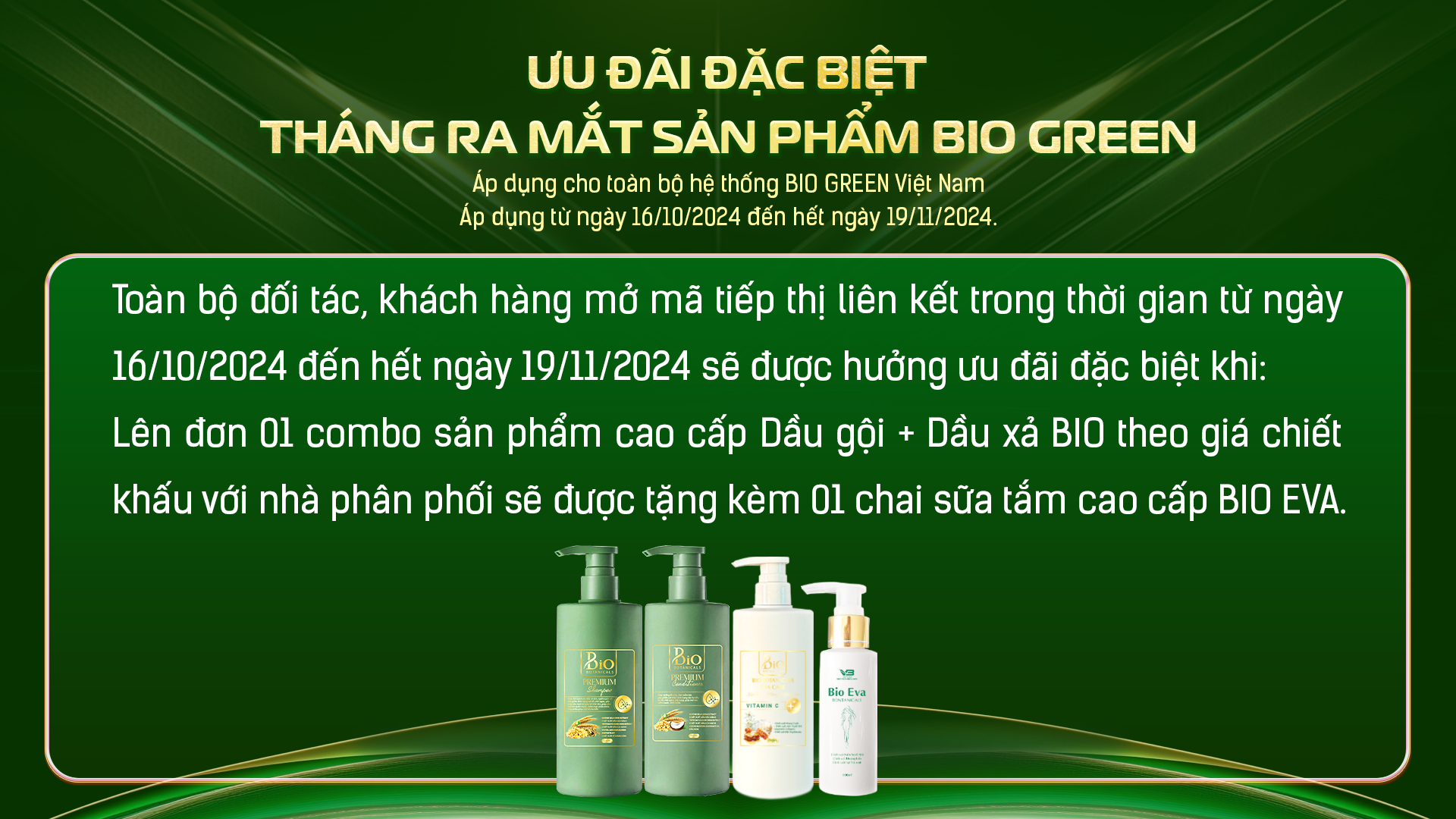 ƯU ĐÃ ĐẶC BIỆT- THÁNG RA MẮT SẢN PHẨM BIO GREEN