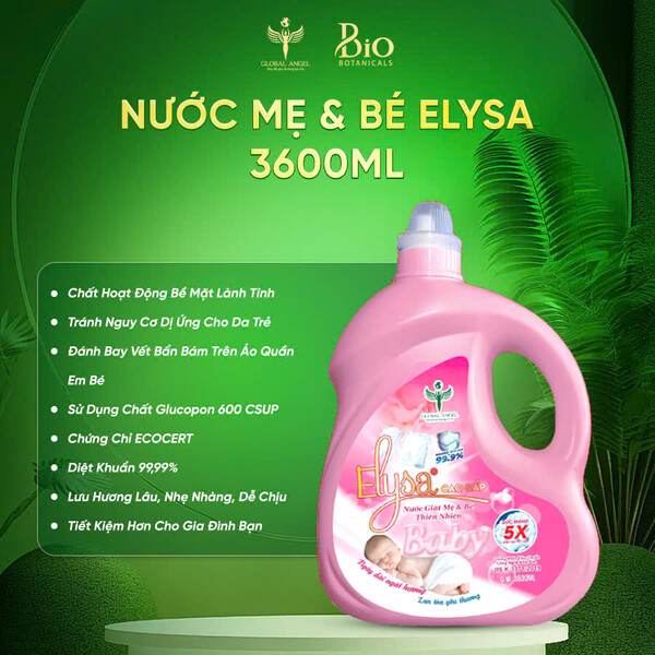 Nước giặt Mẹ và Bé Elysa 3600ml