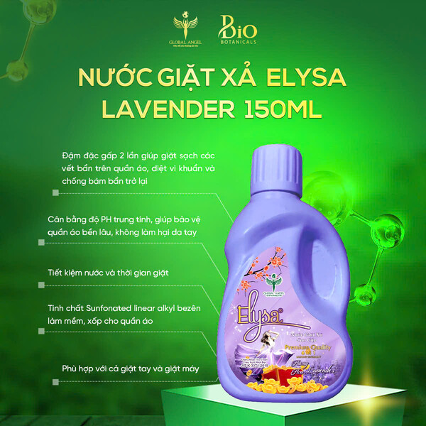 Nước giặt xả cao cấp Elysa 6in1 Hương Lavender 150ml