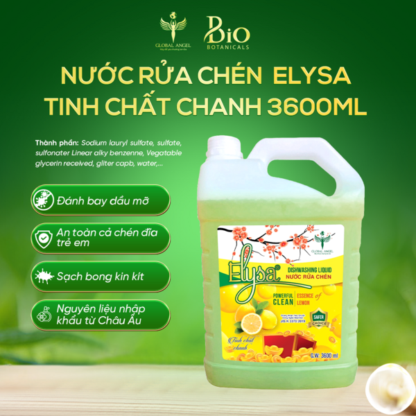 Nước rửa chén ELYSA Tinh Chất Chanh 3600ml