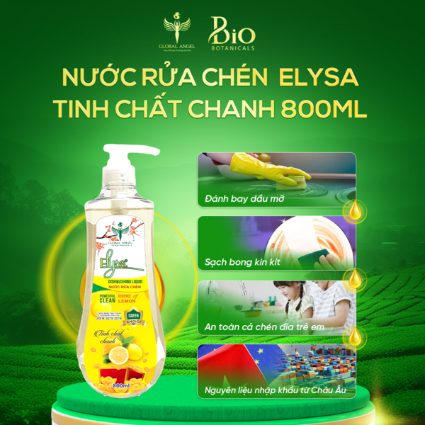 Nước rửa chén ELYSA TINH CHẤT CHANH 800ml