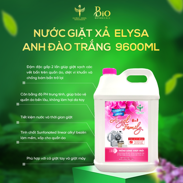 Nước giặt Angel Family 9600ml Anh Đào Trắng