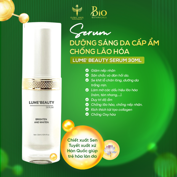 SERUM DƯỠNG SÁNG DA CẤP ẨM CHỐNG LÃO HÓA LUME' BEAUTY SERUM 30ml 