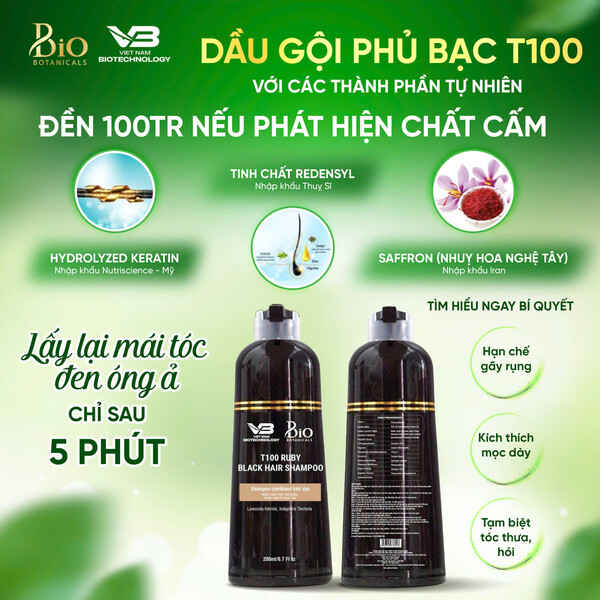 DẦU GỘI PHỦ BẠC T100