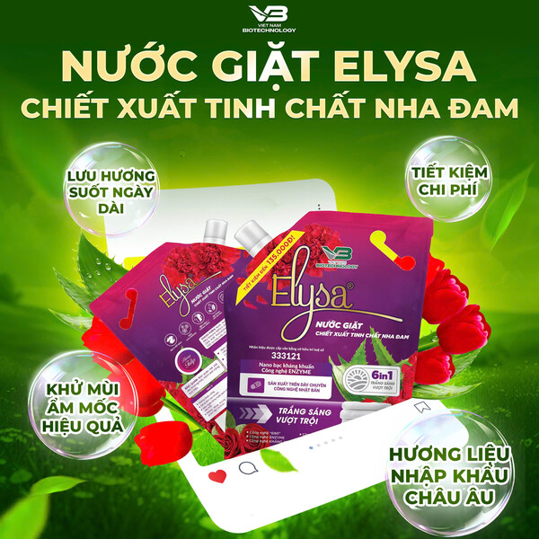 Nước Giặt Chiết Xuất Tinh Chất Nha Đam Elysa 3000ml - Hương Tulip