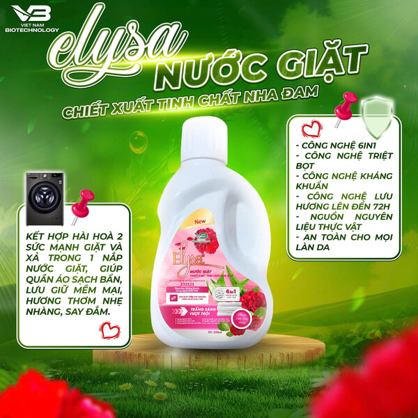 Nước Giặt Chiết Xuất Tinh Chất Nha Đam Elysa 150ml - Hương Anh Đào Trắng