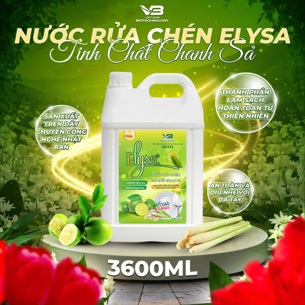 Rửa Chén Chanh Sả Elysa 9600ml