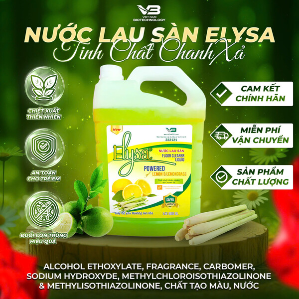 Nước lau sàn ELYSA 3600ml Hương Chanh Sả