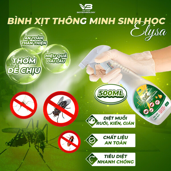 Bình Xịt Ruồi Muỗi Sinh Học Thông Minh Elysa 500ml