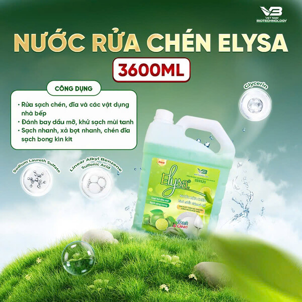 Nước rửa chén ELYSA Hương Chanh Sả 3600ml