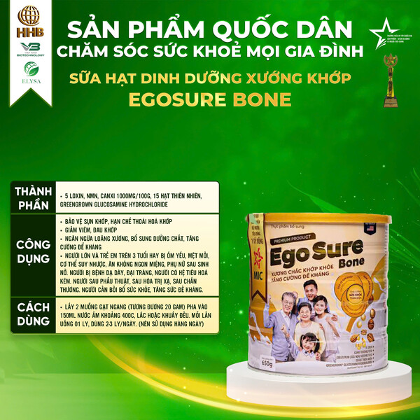 Sữa Hạt Dinh Dưỡng Xương Khớp EGOSURE BONE 650G