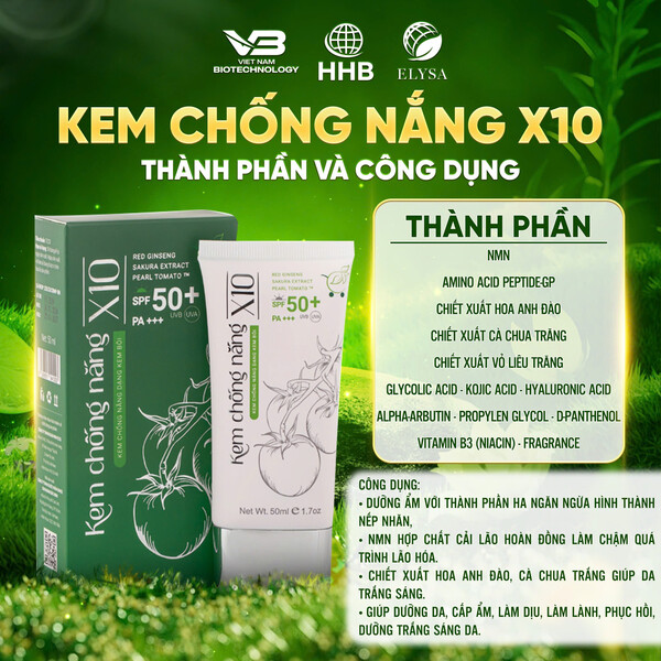 KEM CHỐNG NẮNG X10